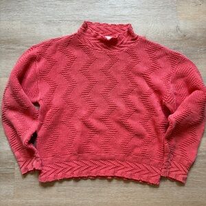 Courtney Rhodes Vintage Salmon Zigzag Turtleneck Sweater Women’s Size Medium